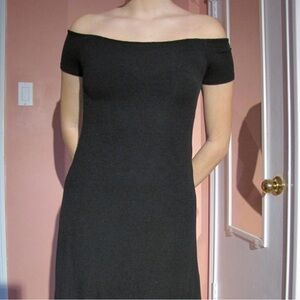 Off the shoulder black dress